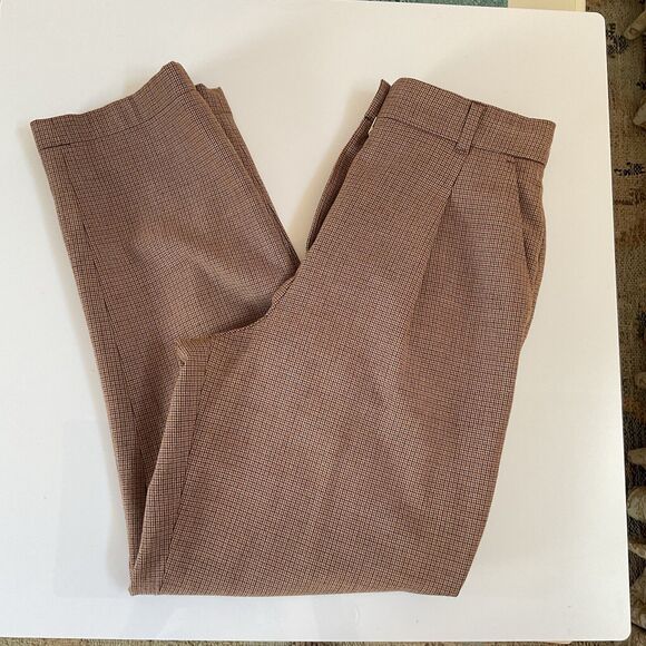 Aritzia Little Moon Women’s Rust Plaid Pants High Rise Pockets, Size 2 - Picture 7 of 10
